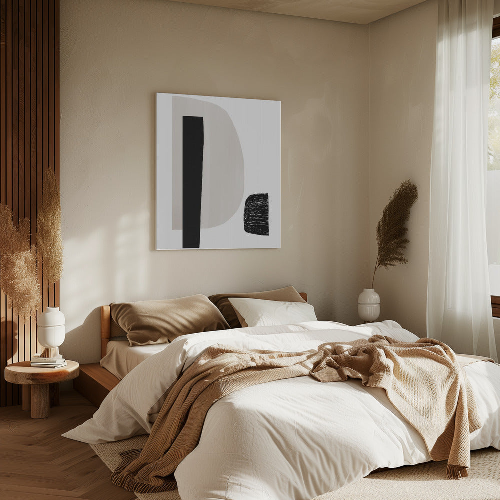 Schwarz-weiße geometrische Formen | Leinwand