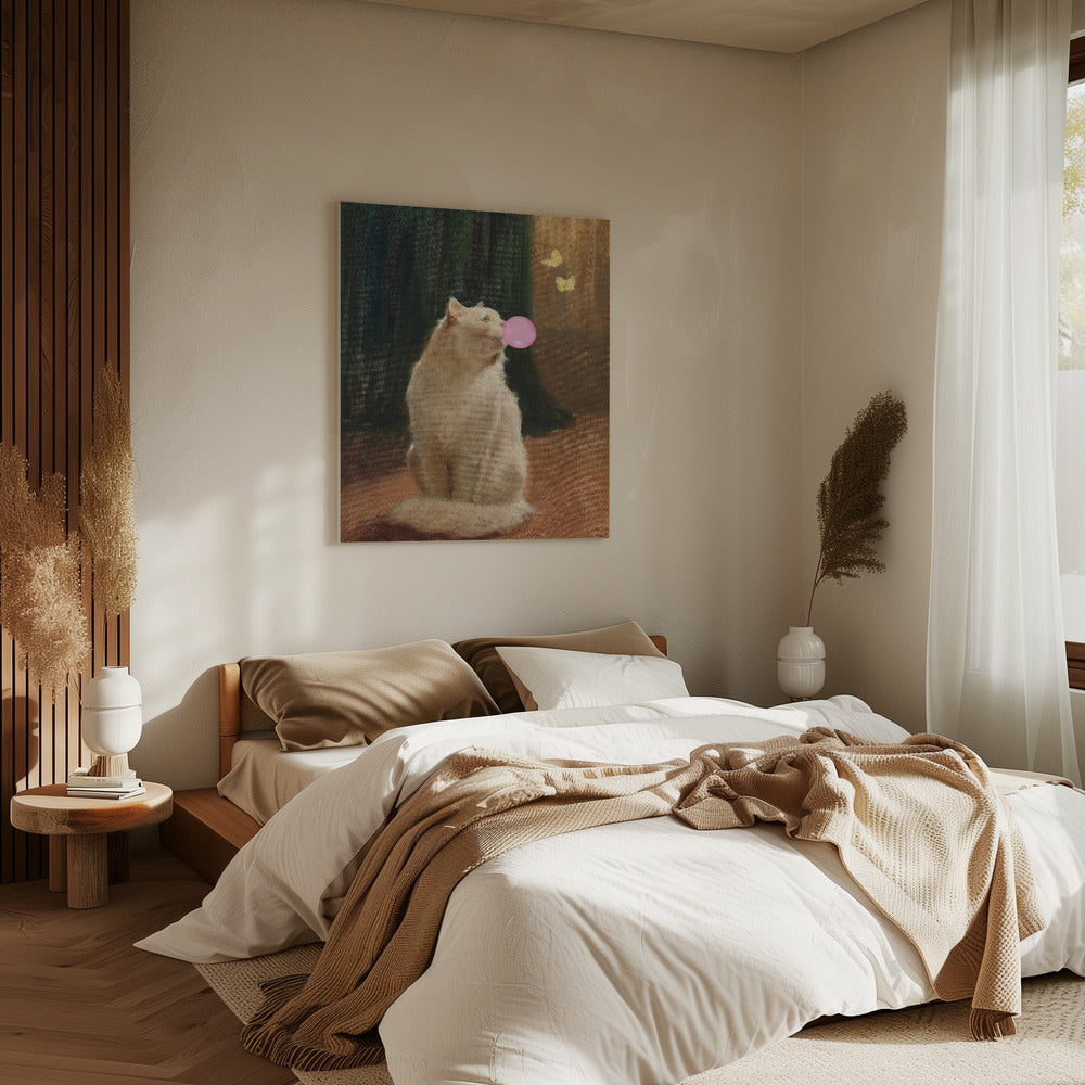 Kaugummi und Katze | Leinwand