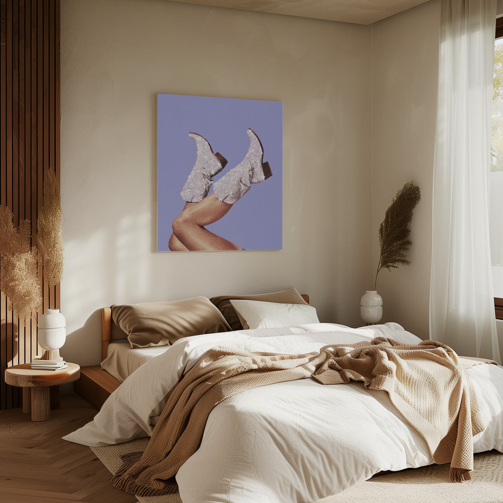 Diese Stiefel - Glitzer Very Peri Periwinkle | Leinwand
