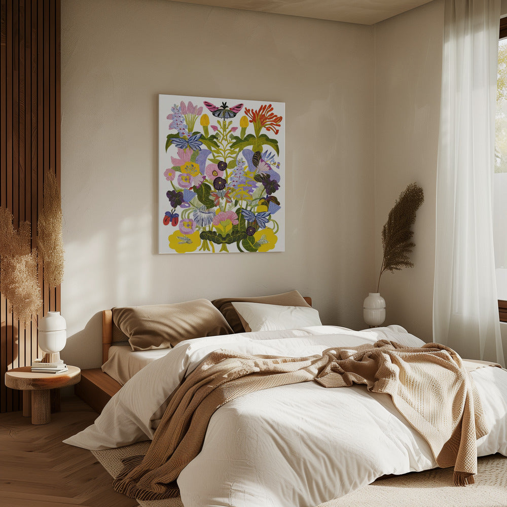 Abstraktes Herbstblumenmuster | Leinwand