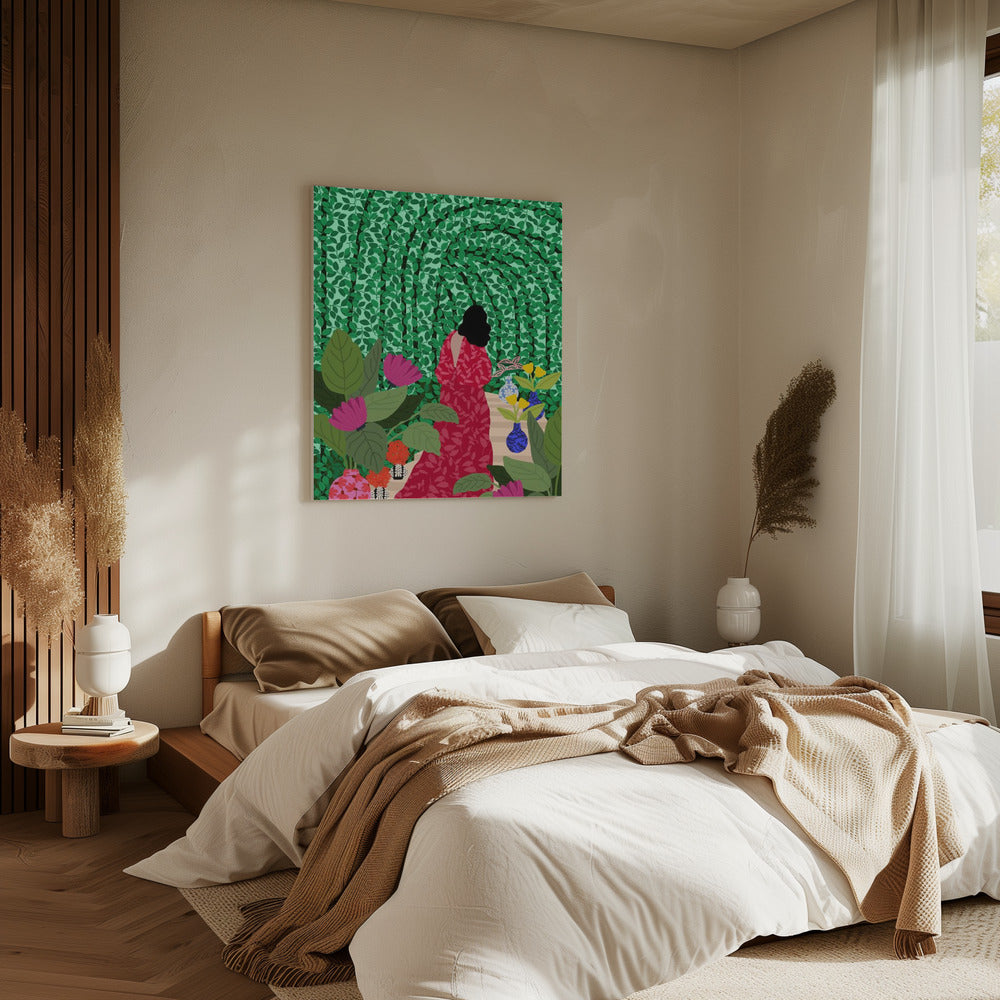 Mädchen in ihrem Garten | Leinwand
