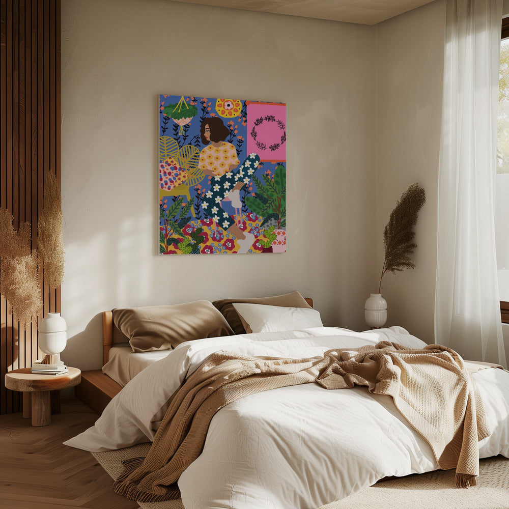 Floral Retreat Mädchen | Leinwand