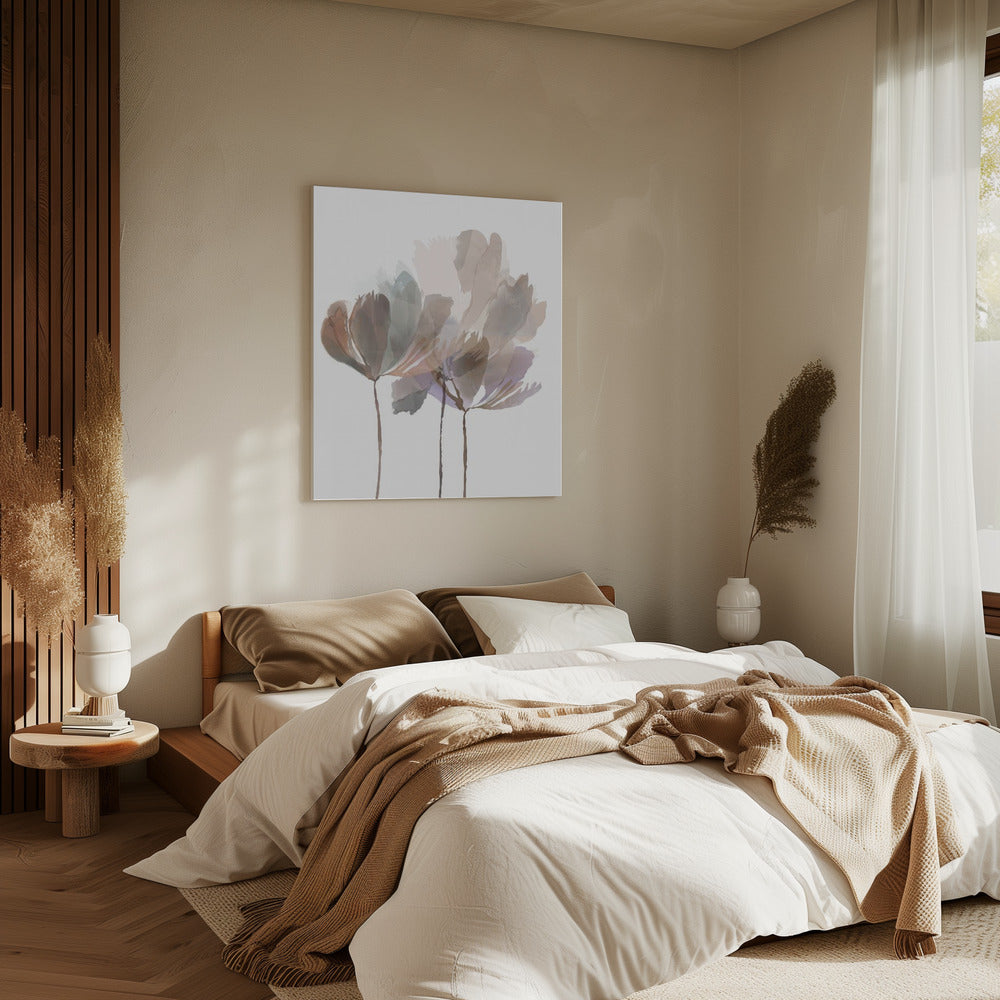 Zartrosa Blumen | Leinwand