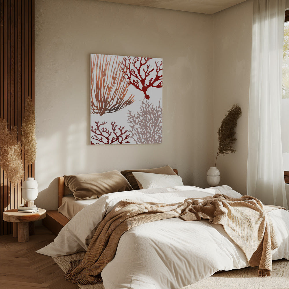 Rosa und rote Meereskoralle | Leinwand