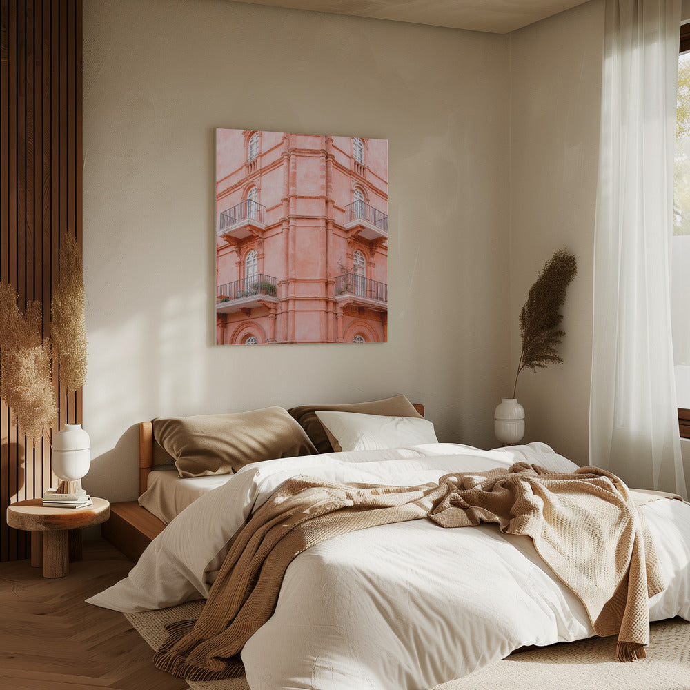 Pastellrosa Umbrien | Italien Reisefotografie | Leinwand