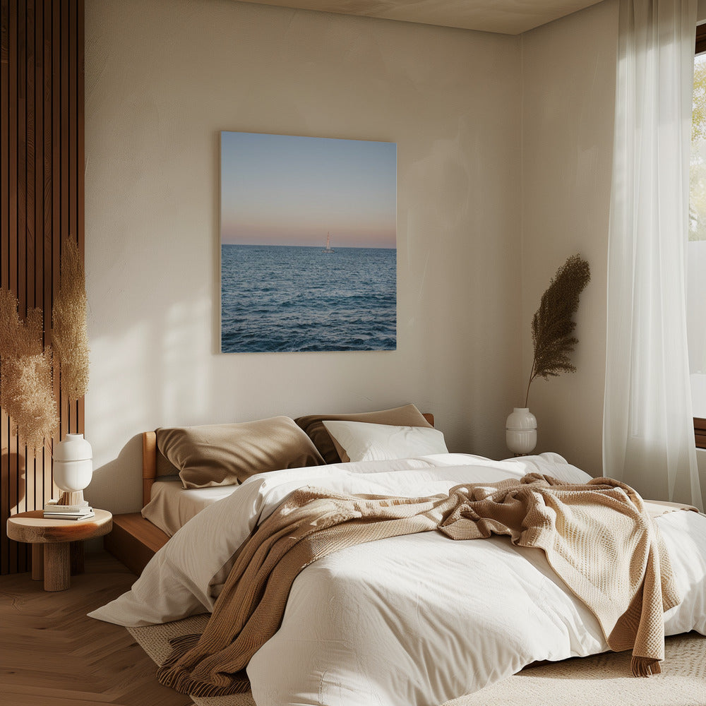 Segeln an der Amalfiküste bei Sonnenuntergang | Italien Reisefotografie | Leinwand