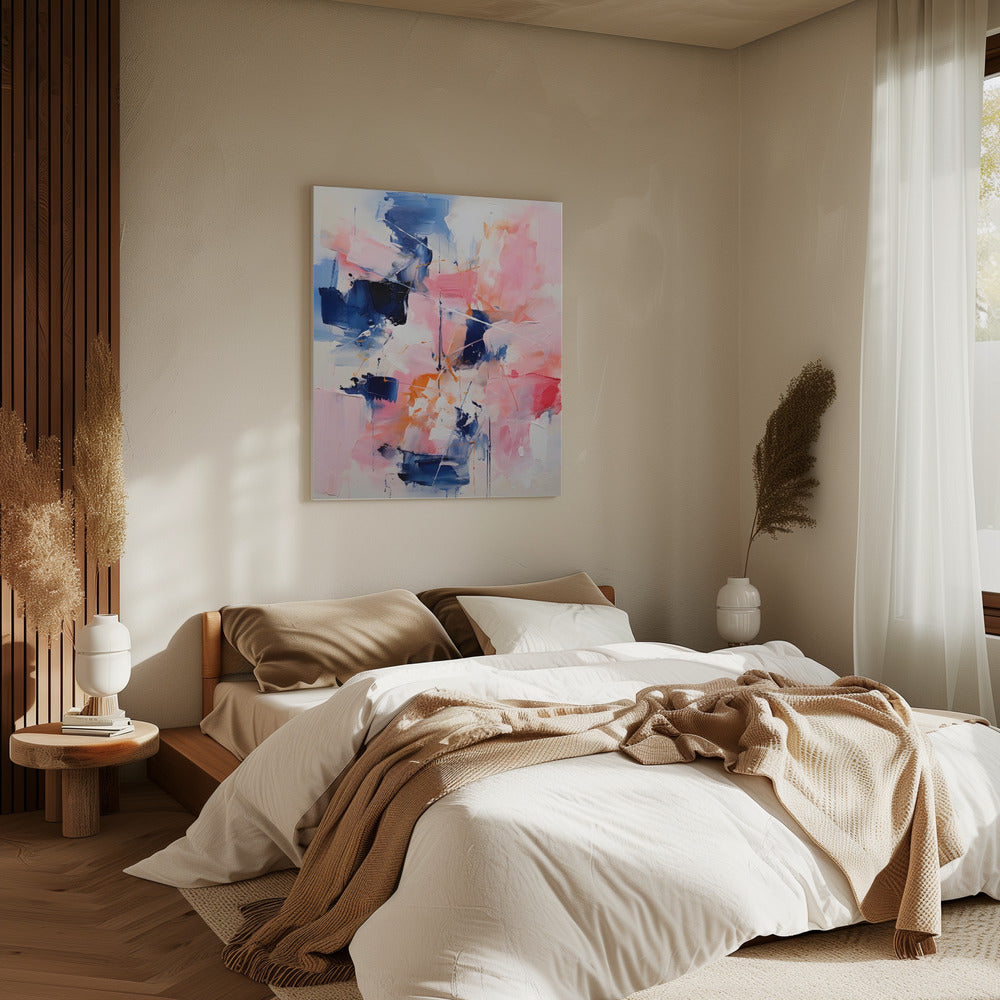 Blush Indigo Abstrakter Druck Zweite 4x | Leinwand