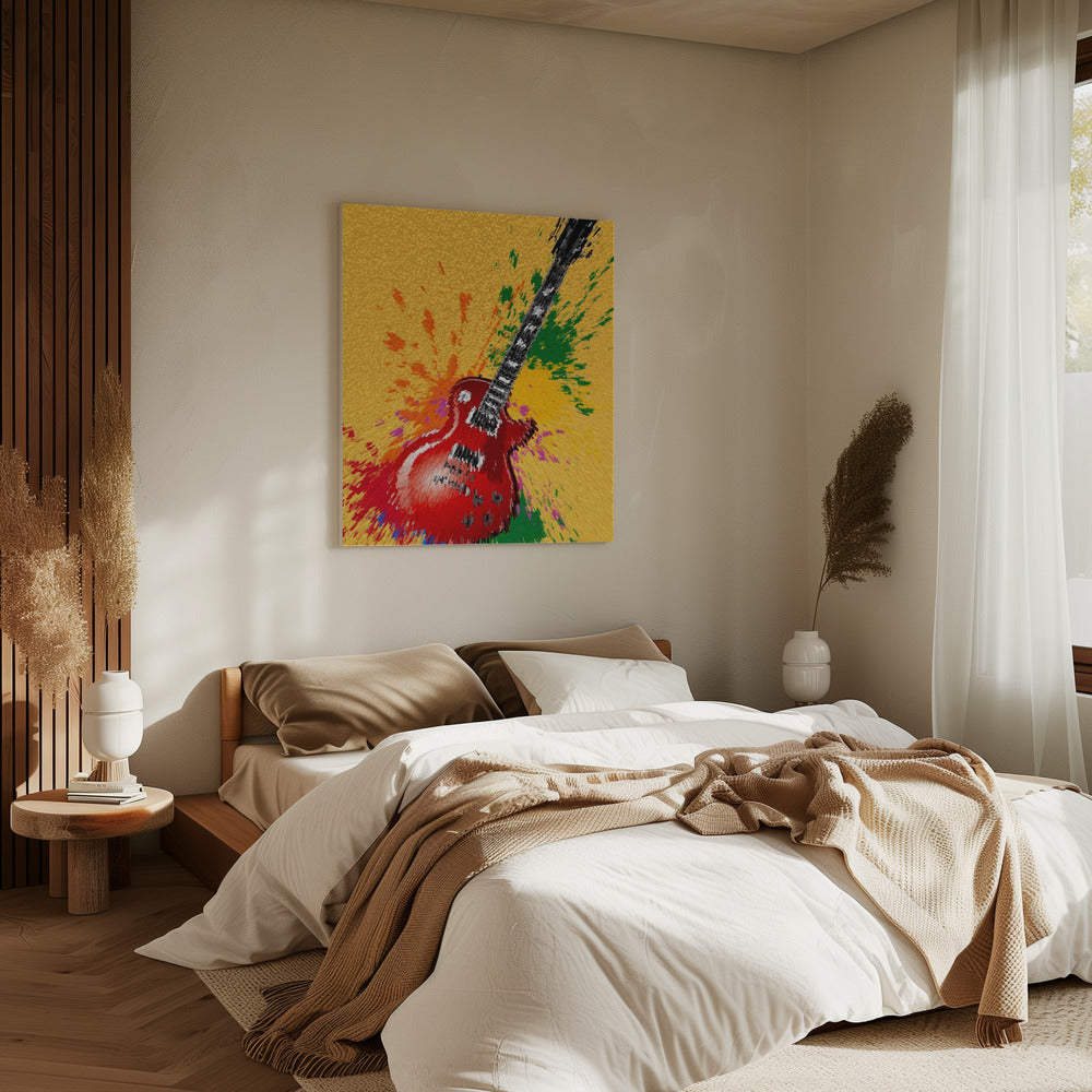 E-Gitarre Pop Art Explodierend | Leinwand