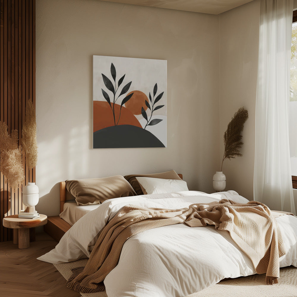 Gemalte Formen und Pflanzen 32 | Leinwand