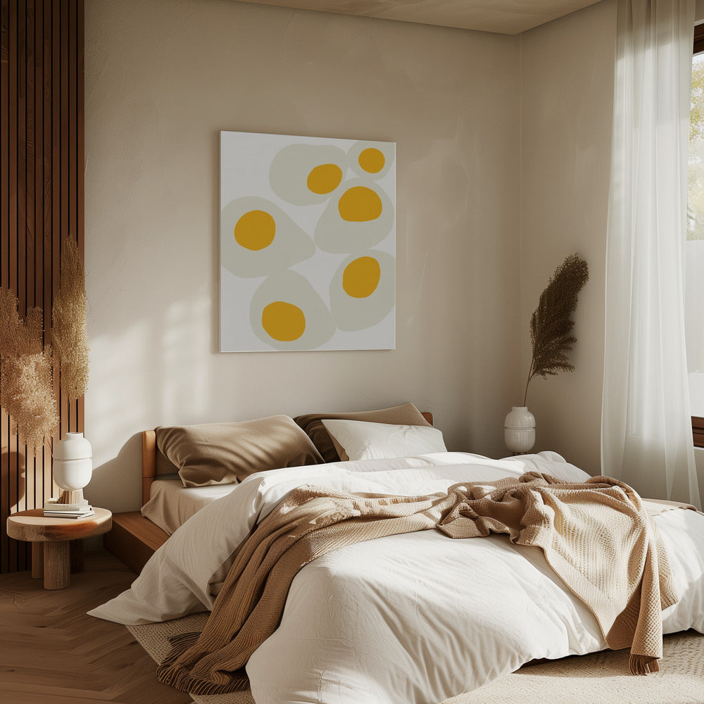 Gelbe Eier, Lebensmittelkunst, Leinwand
