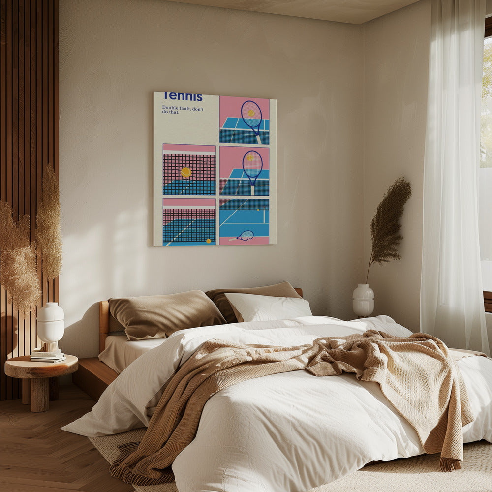 Poster Tennis Doppelsprung | Leinwand