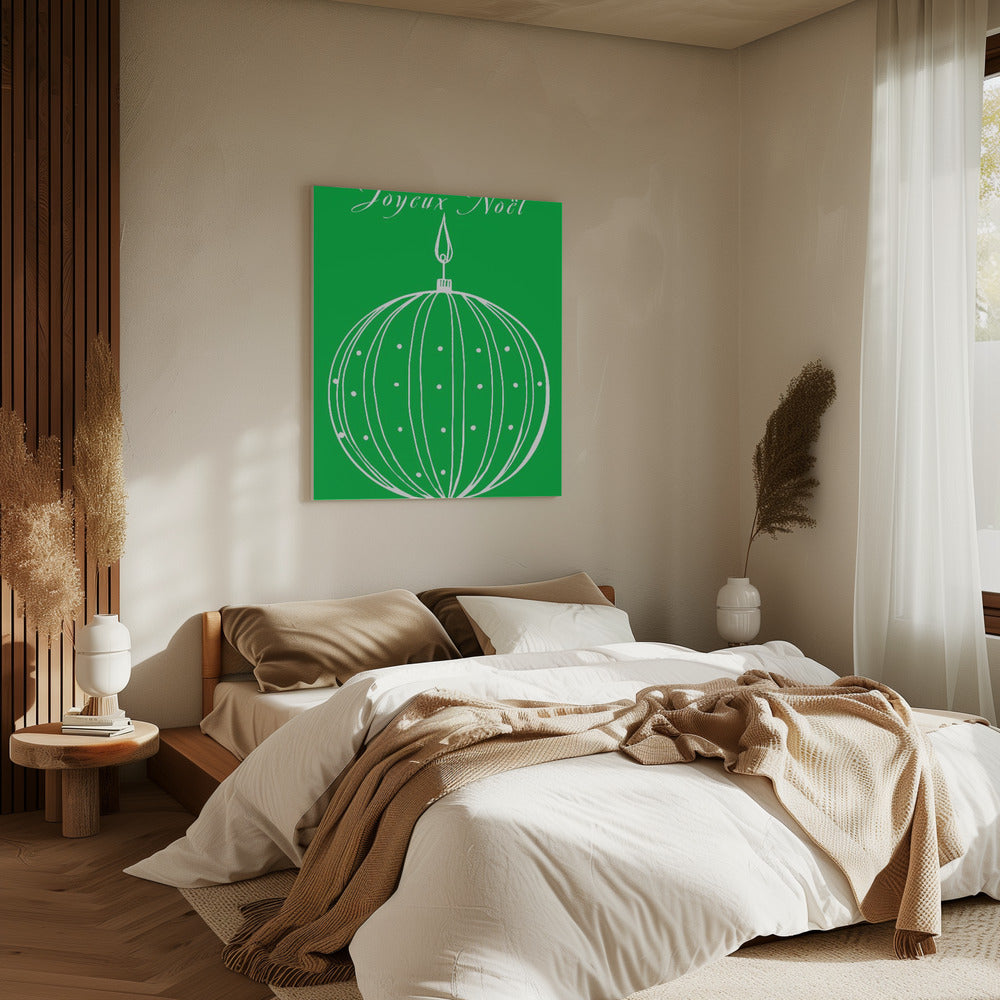 Schleifen und Kugeln: Joyeux Noël Christmas | Leinwand