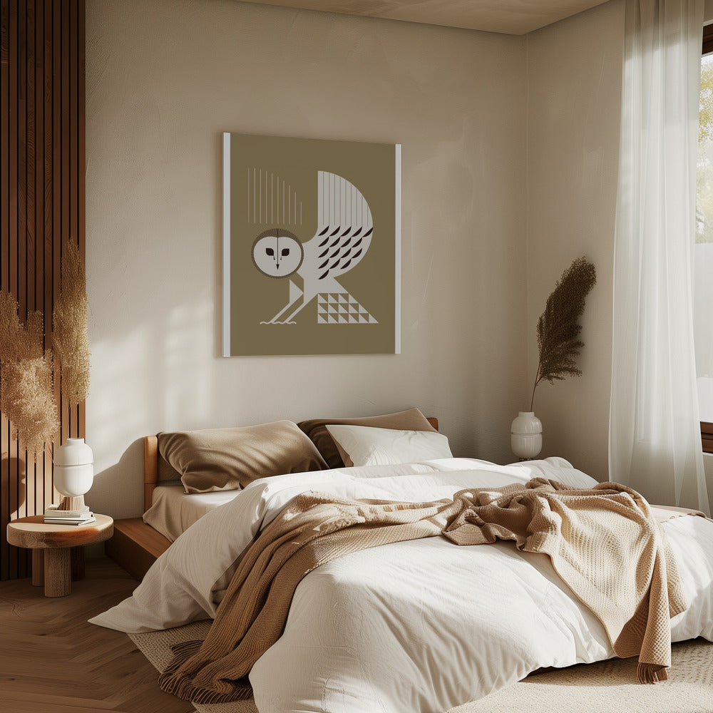 Goldene Tiere - Schleiereule (Gold) | Leinwand