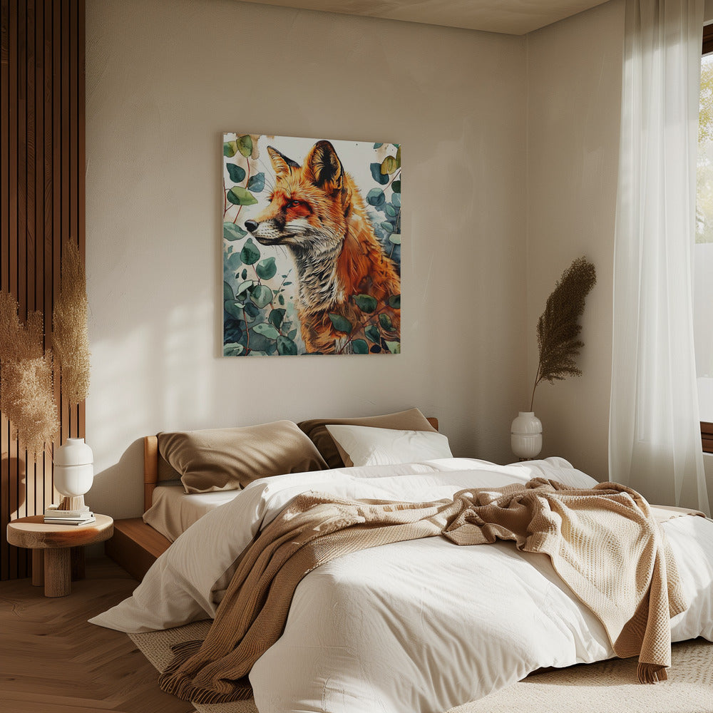 Tier Aquarell Kunst Fuchs 10 | Leinwand