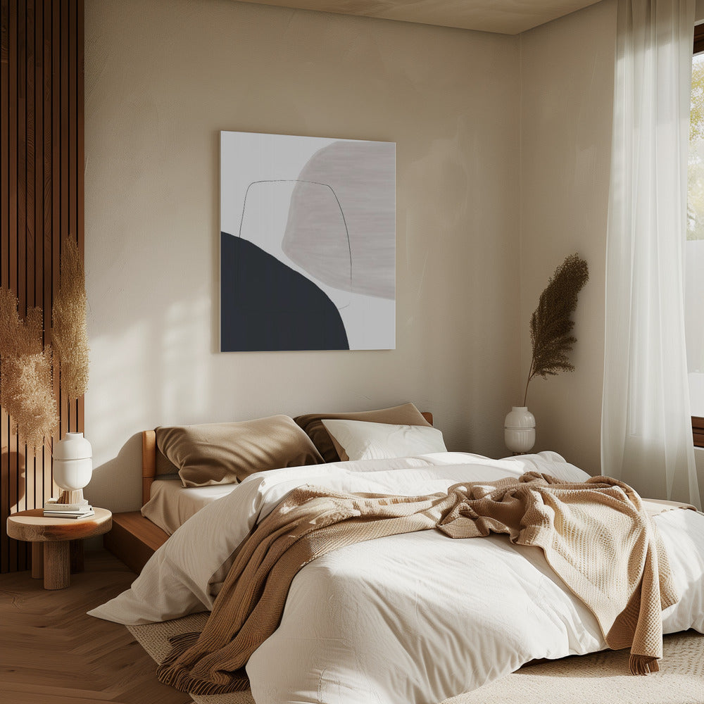 Abstraktes Kunstwerk mit sanften Beige- und Brauntönen | Leinwand
