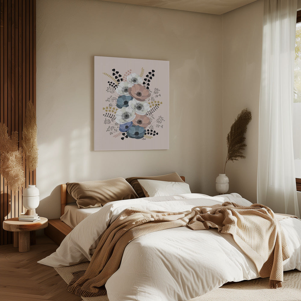 Anemonen Blumenstrauß | Leinwand