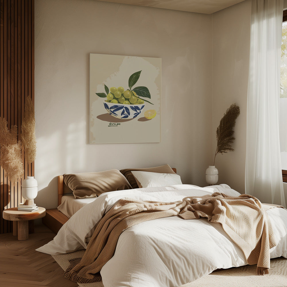 Schale mit Trauben | Leinwand