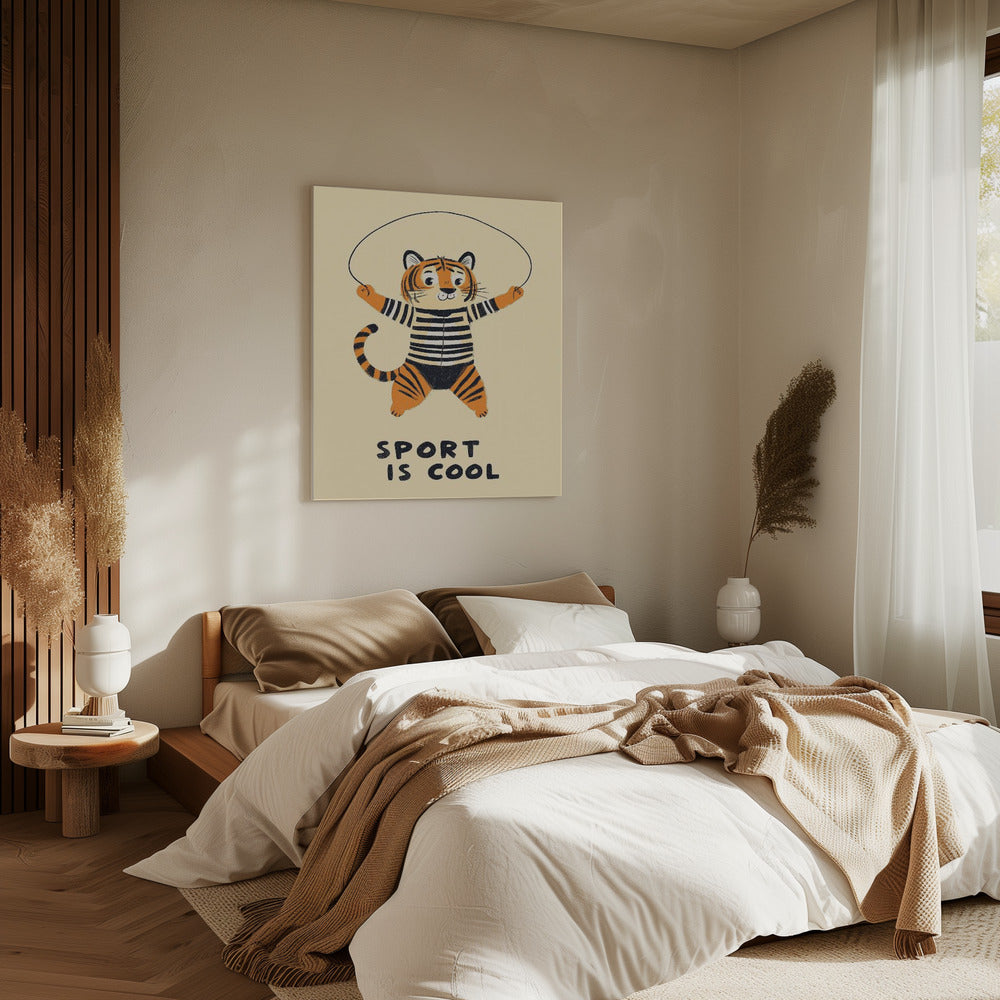 Springender Tigerspaß | Leinwand