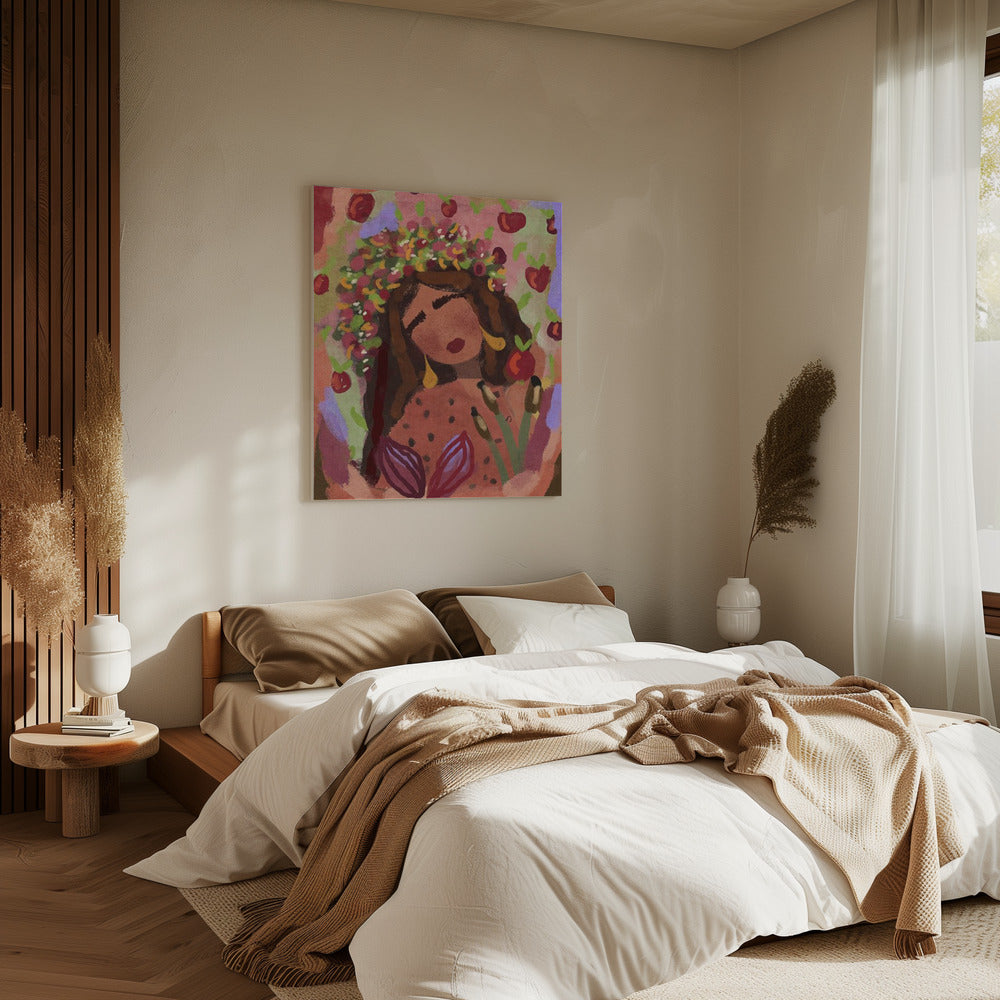 Woman and apples | Canvas