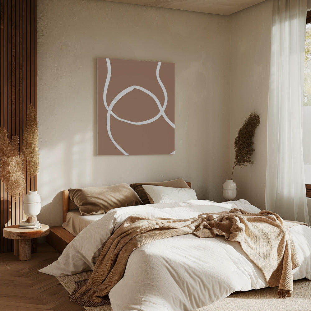 Abstrakte Linien Mokka 2 | Leinwand