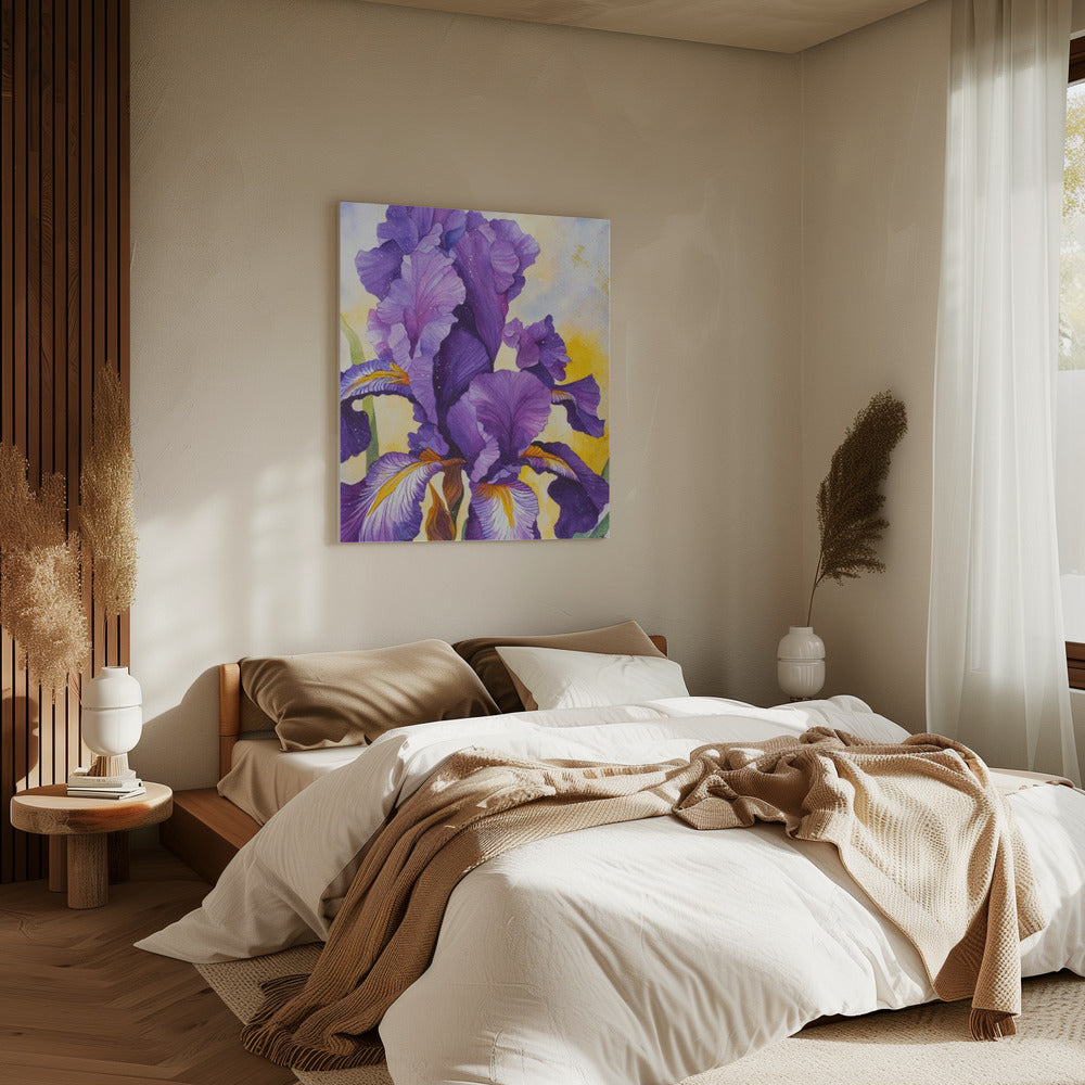 Iris Aquarell | Leinwand