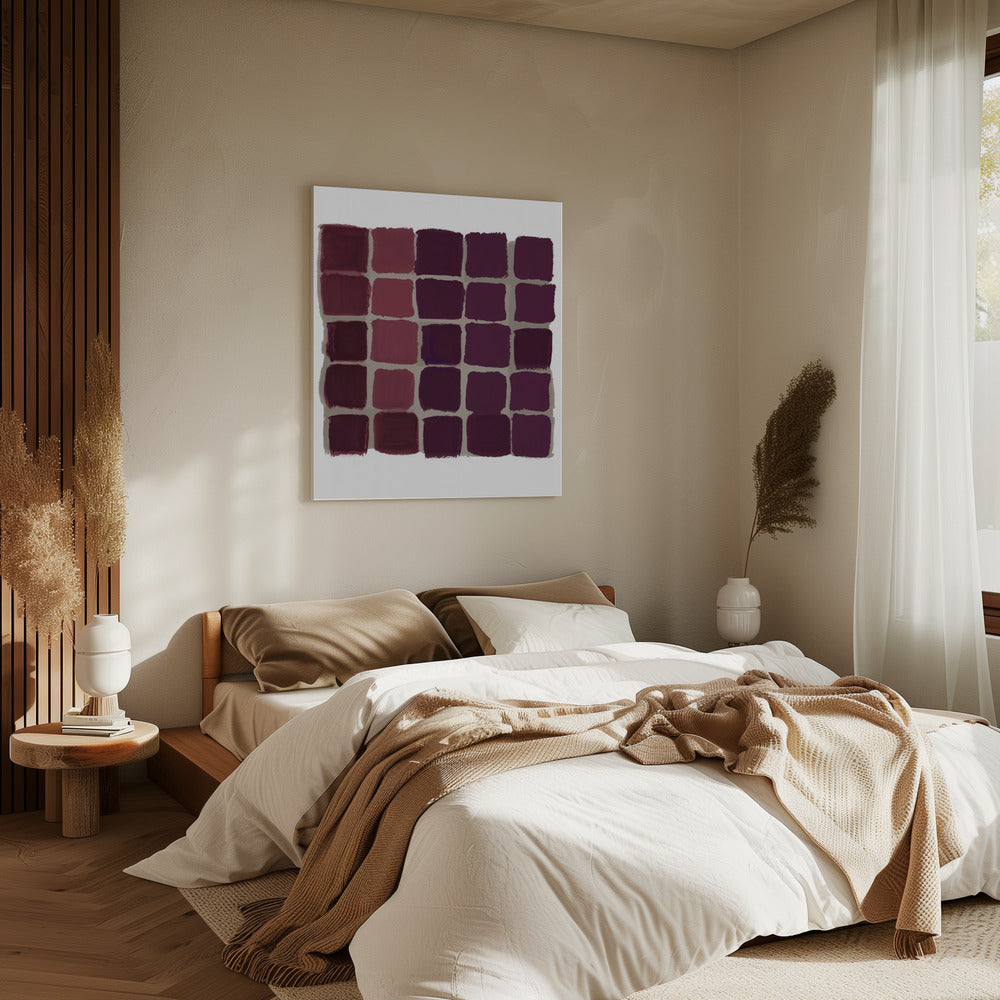 Rot kariertes Quadrat | Leinwand