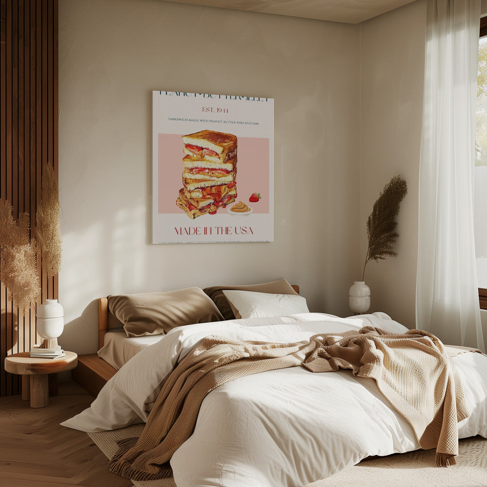 Erdnussbutter- und Marmeladen-Sandwich-Stapel | Leinwand