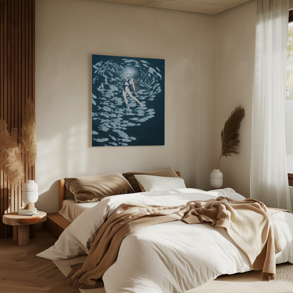 Sogar Fische lieben das Meer Farbe | Leinwand