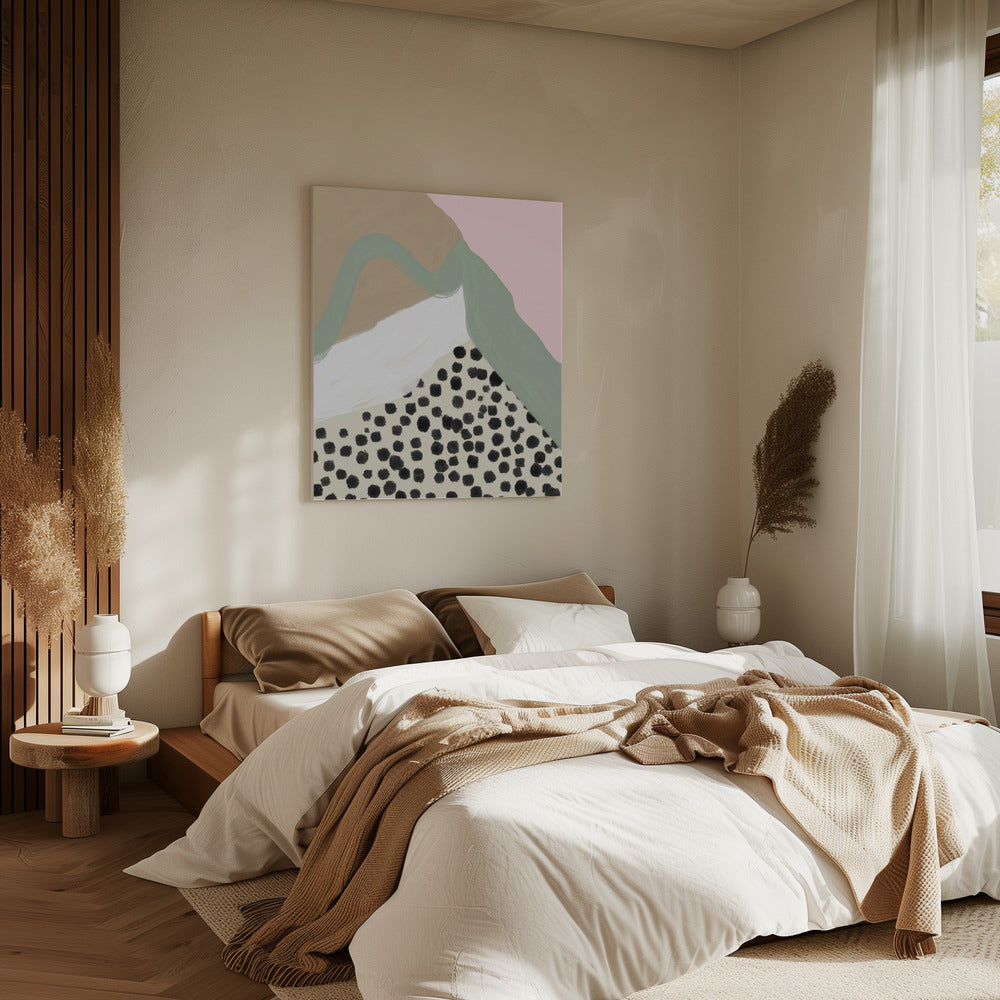 Sanfte Farben mit organischen Formen und Mustern | Leinwand