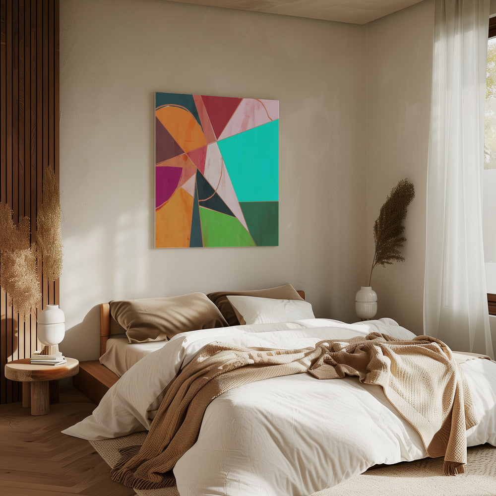 Bunte Geometrie Abstrakt | Leinwand