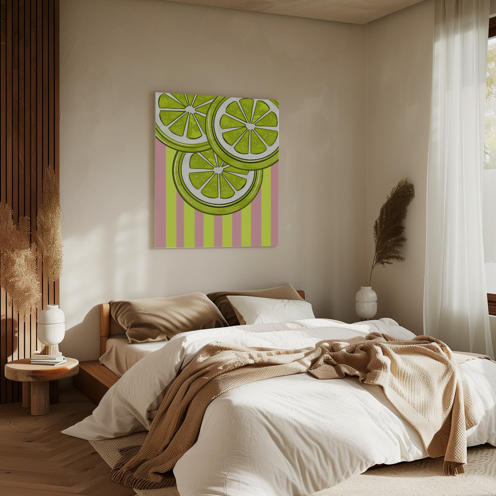 Limette auf Rosa | Leinwand