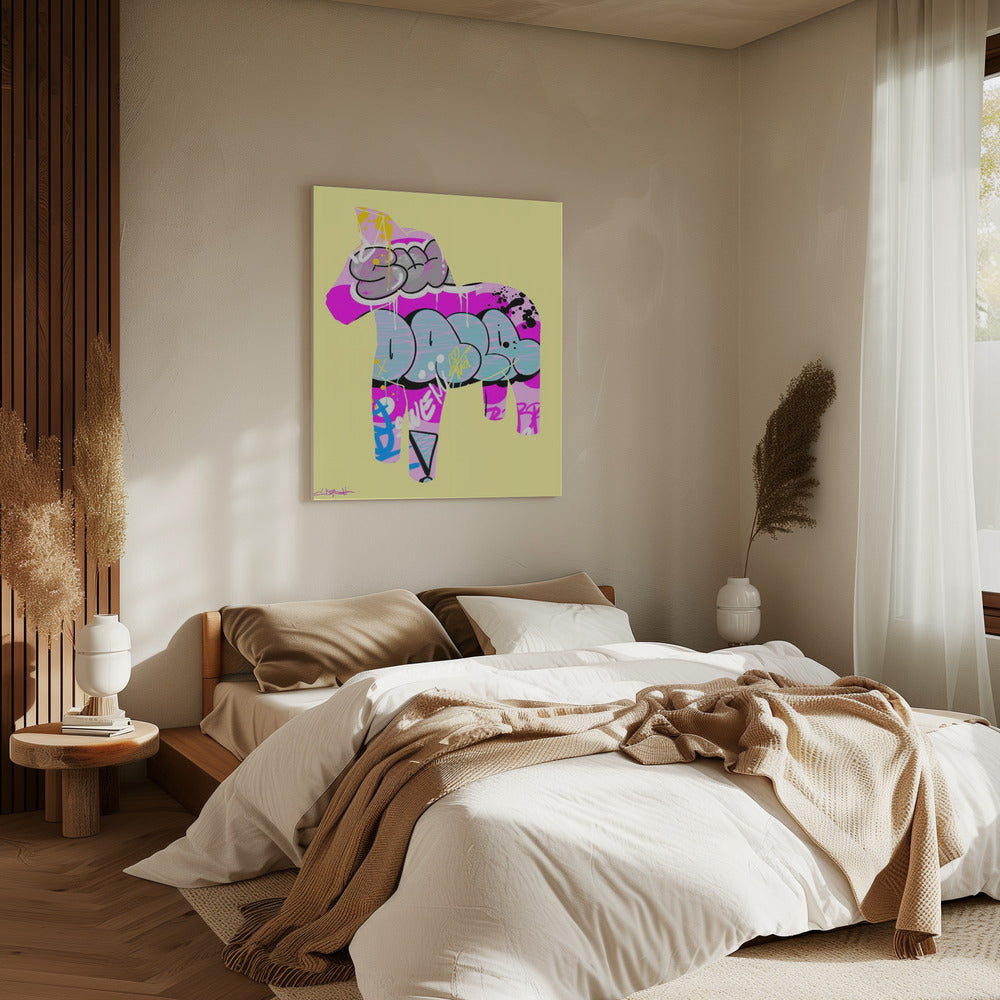 Dalapferd im Graffiti-Stil | Leinwand