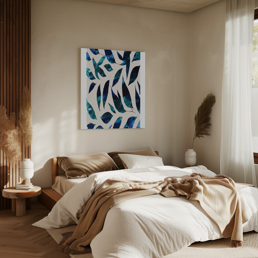 Indigo Leaf Fall | Leinwand