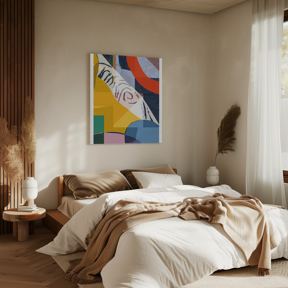 Lebendige Komposition geometrischer Formen | Leinwand