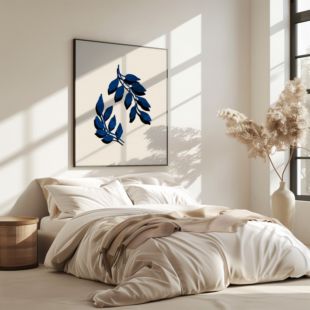 Blauer Zweigpinsel | Poster