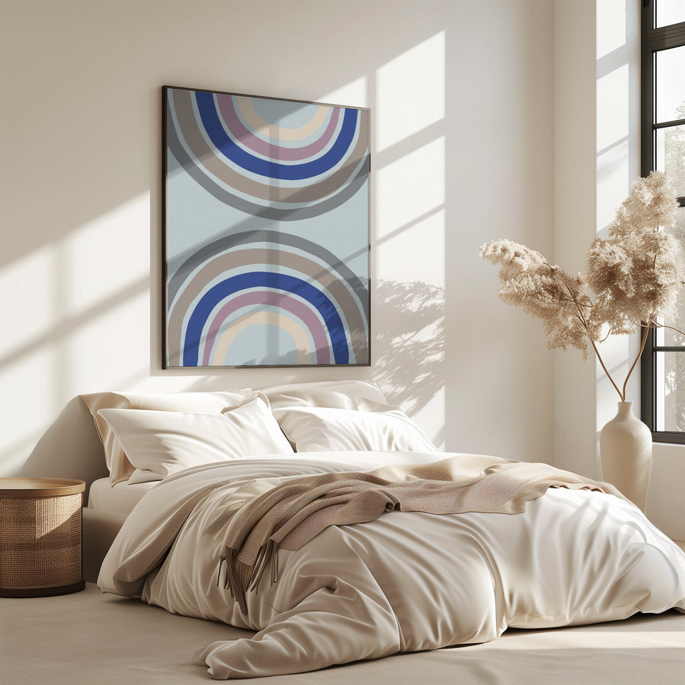 Doppelter Regenbogen Blau | Poster