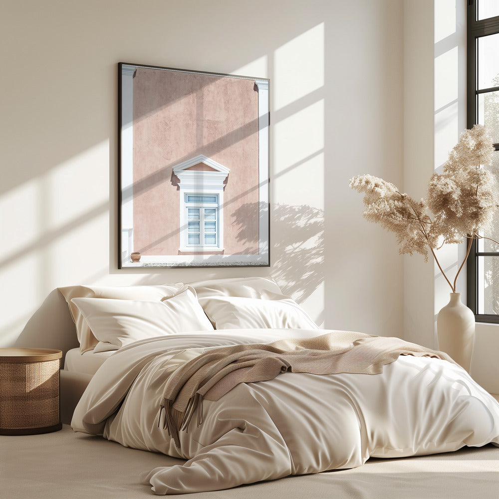 Rosa Wand und ein Giebel | Poster