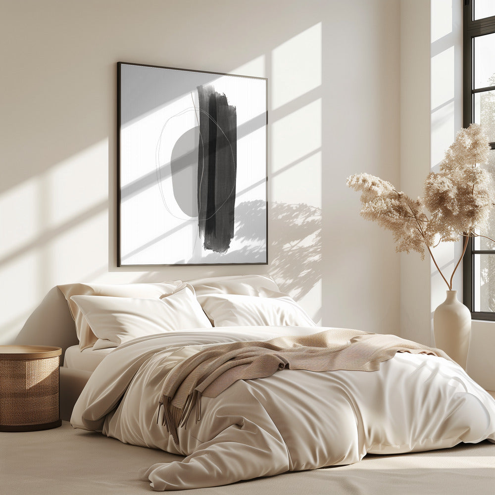 Monochrome Pinselstriche | Poster