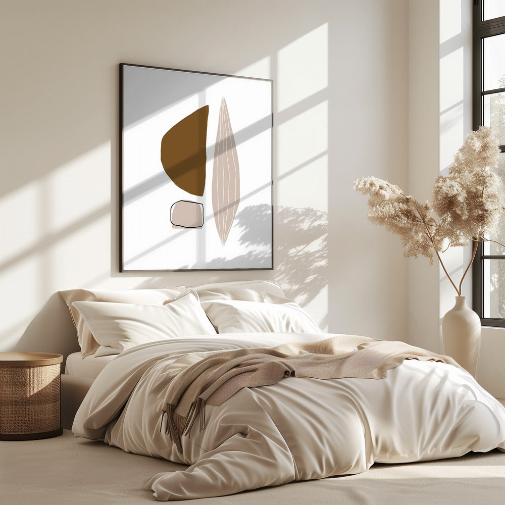 Geometrische Formen in Erdtönen | Poster