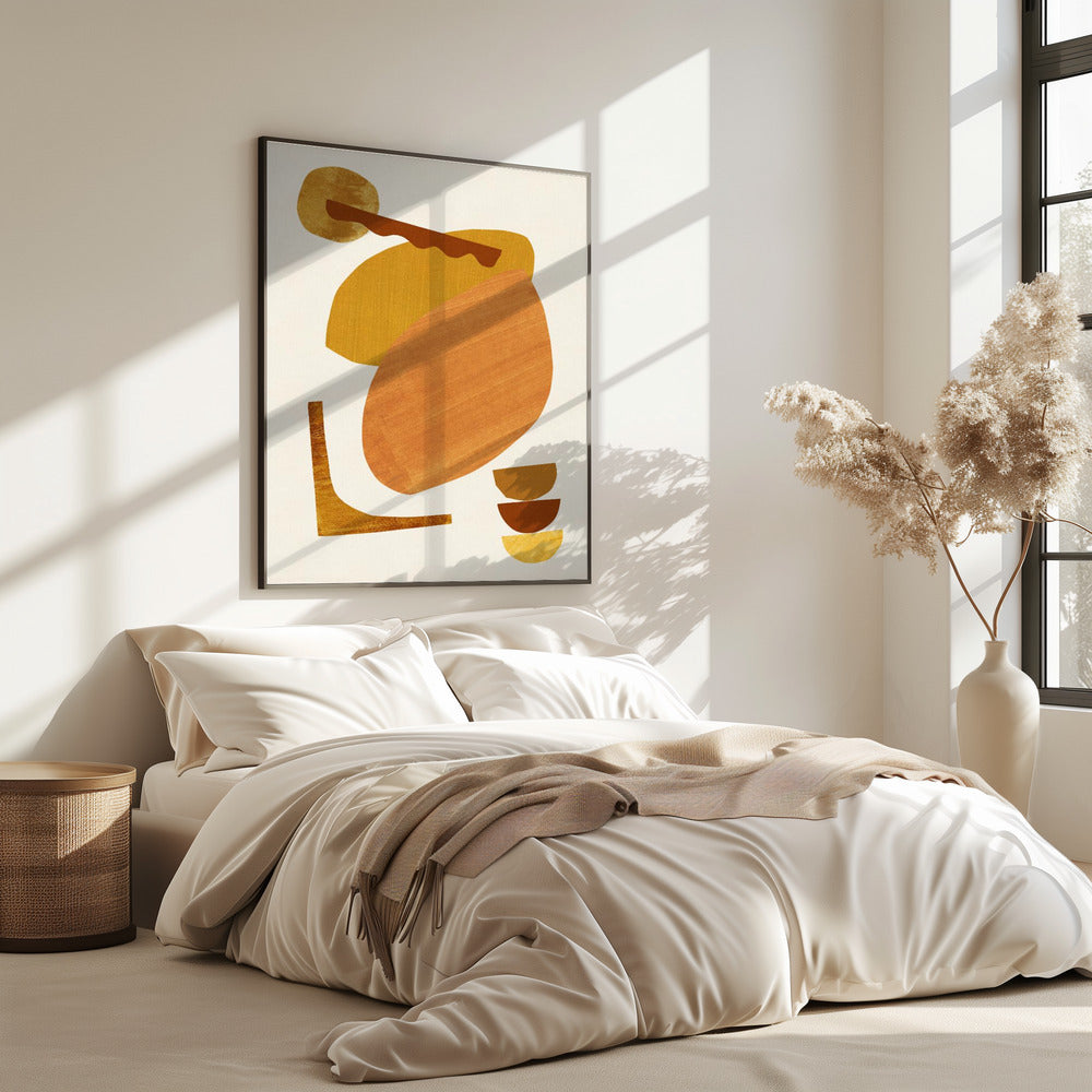 Abstrakte Collage mit warmen Formen | Poster