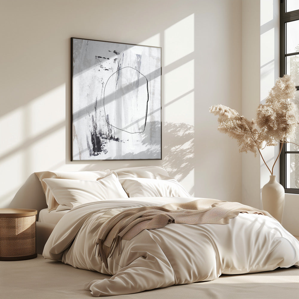 Schwarze Striche und eine zarte Kontur | Poster