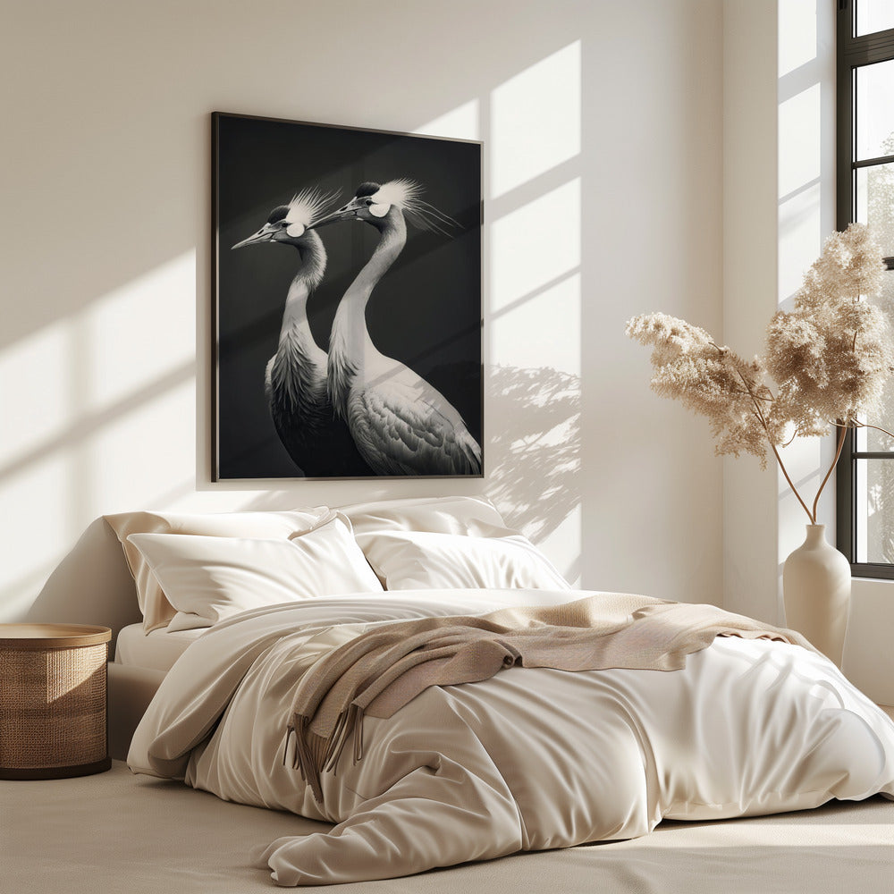 Graceful Cranes Duo | Poster
