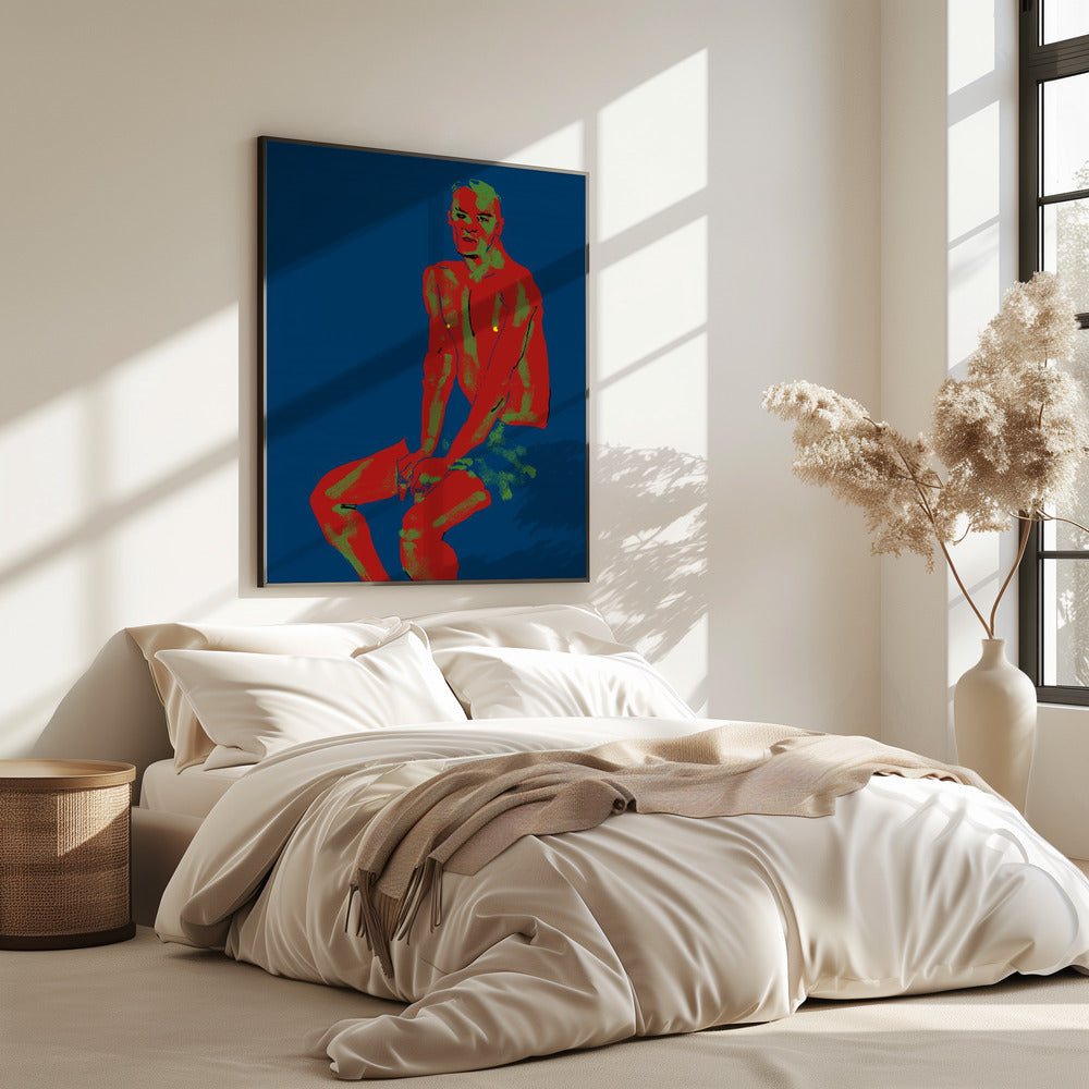 Ein Mann posiert blau | Poster