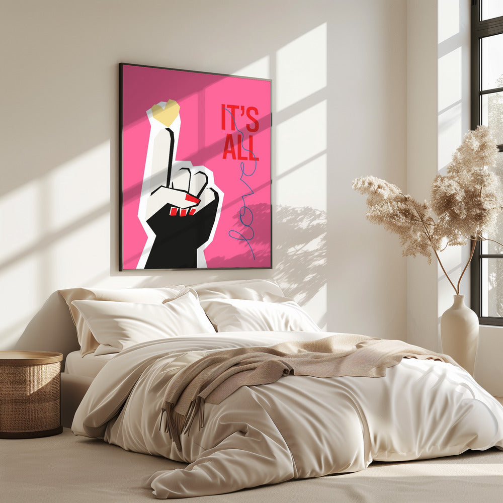 Es ist alles Liebe Hand Pink | Poster