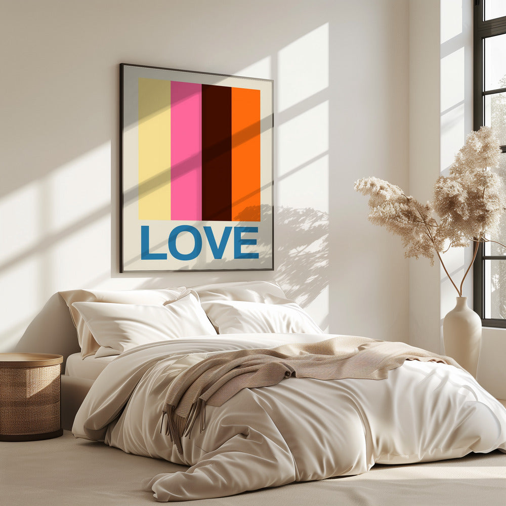 Retro Streifen LIEBE Sommerfrüchte | Poster