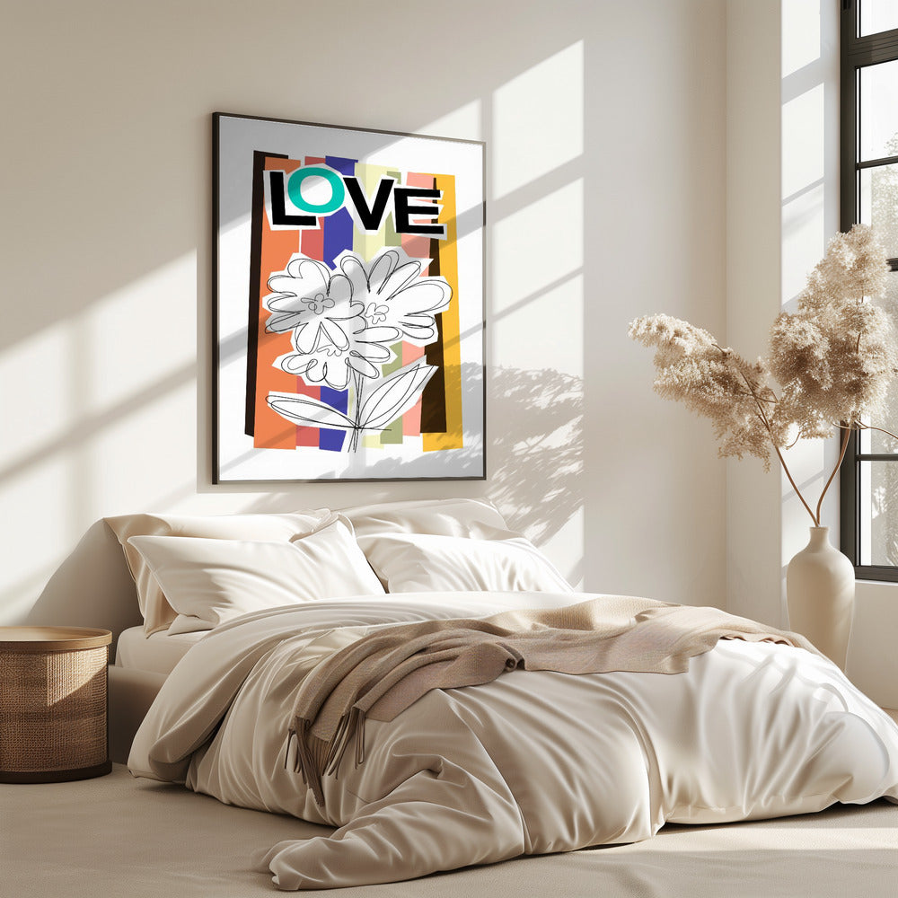 Verblasste Kritzelblume | Poster