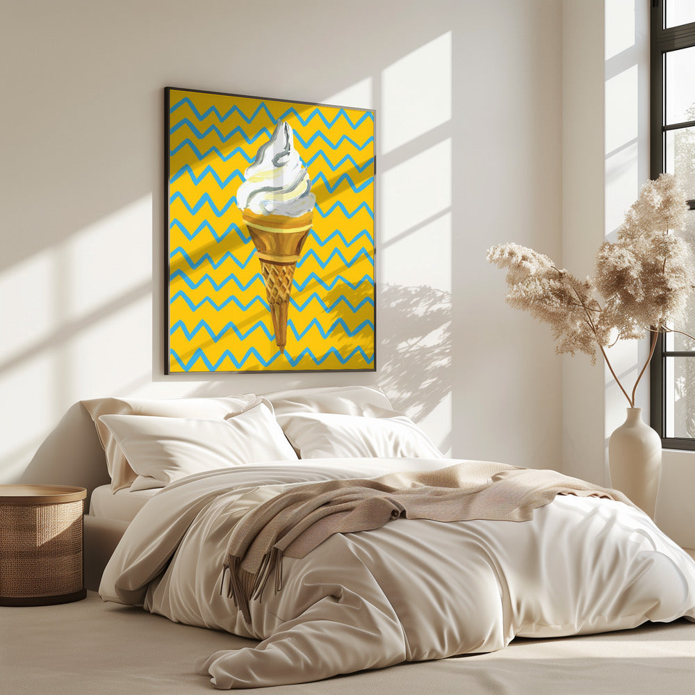 Eiscreme Gelb Zickzack | Poster