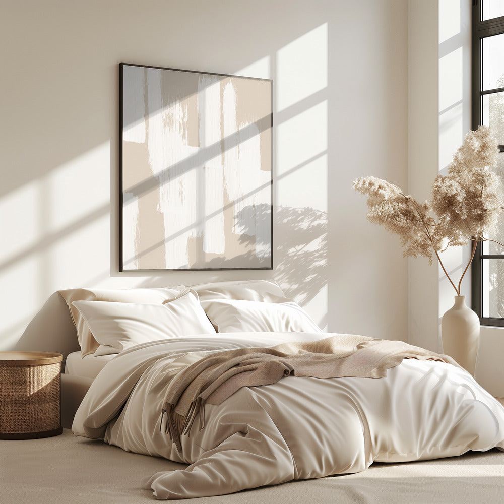 Beige Pinselstriche | Poster