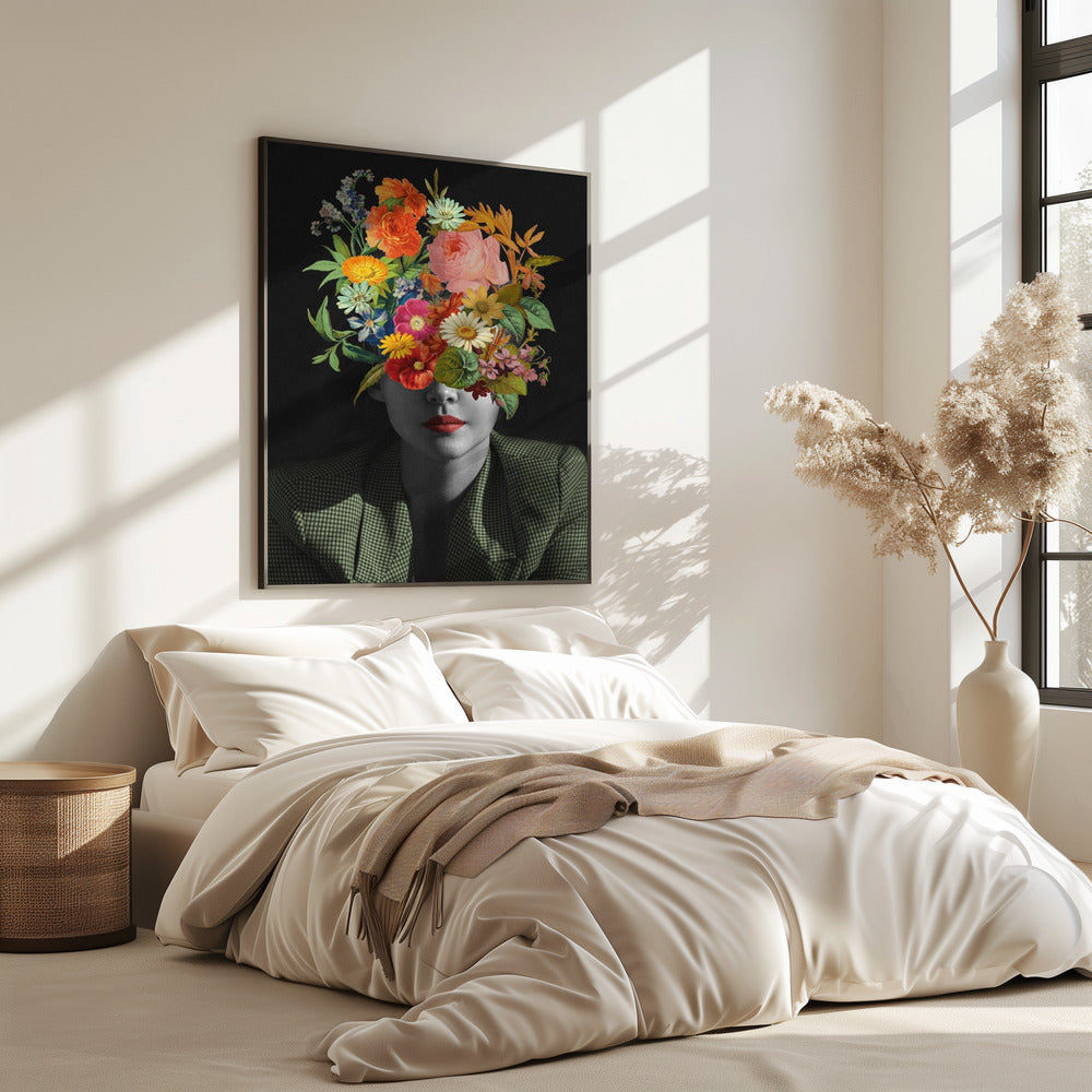 Grüner Vintage-Blumenstrauß | Poster