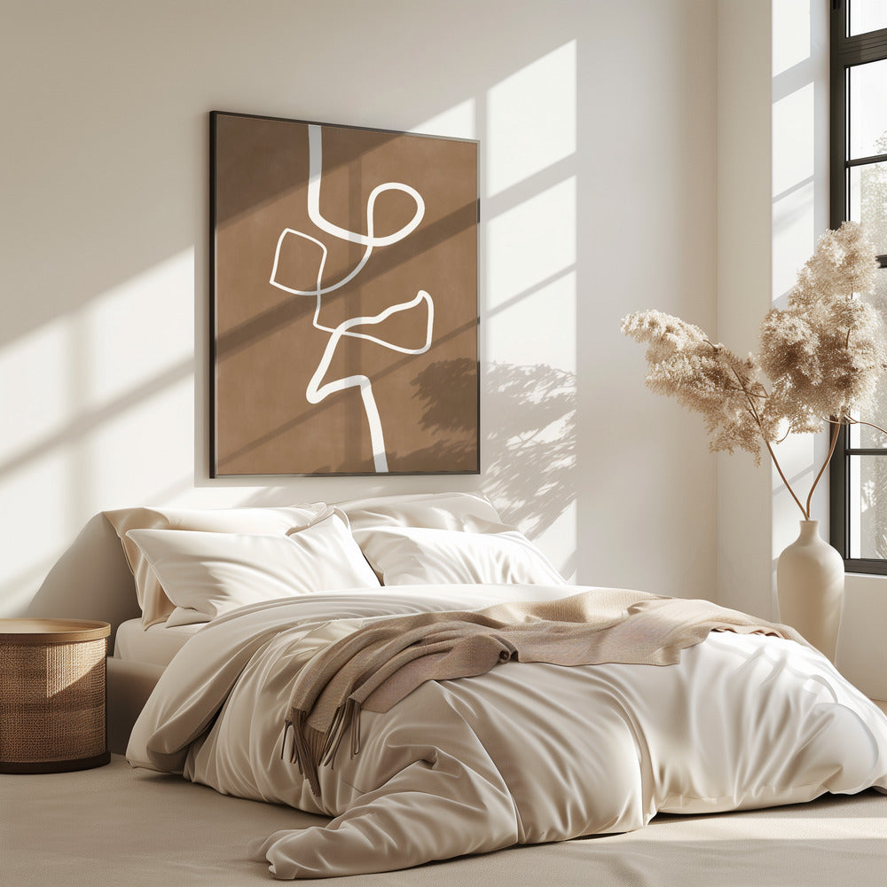 White Single Line Artwork | Poster